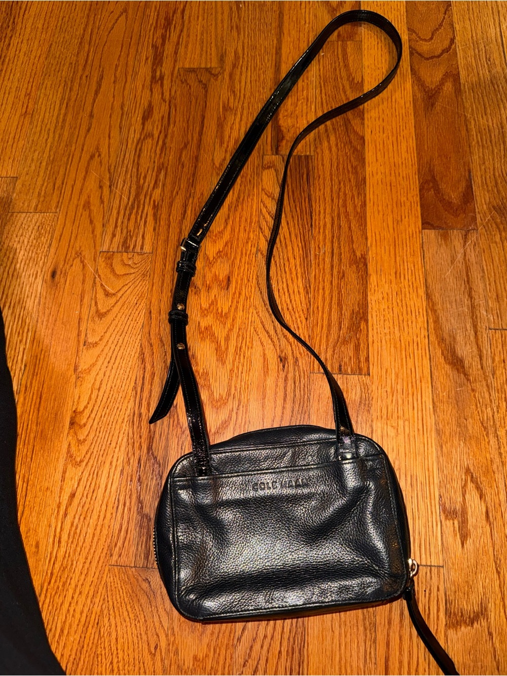 Cole Haan Black Pebbled Leather Crossbody Purse